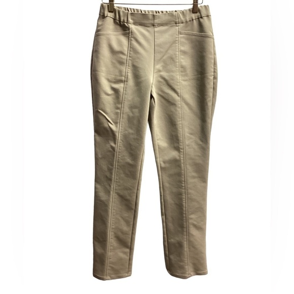 Denim & co QVC tan pull on , elastic waist, tailored pants size 8 (3592) - Picture 1 of 5